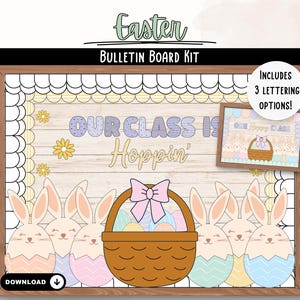 Easter Bulletin Board Kit April Bulletin Board Spring Bulletin Board March Bulletin Board Kit Easter Decor Classroom Decor Bunny Bundle