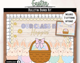 Easter Bulletin Board Kit April Bulletin Board Spring Bulletin Board March Bulletin Board Kit Easter Decor Classroom Decor Bunny Bundle