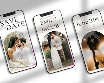 Editable Save The Date Video Invite: Elegant Wedding E-Invite (Digital Download)