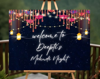 Mehndi Welcome Board for Your Dream Mehendi Celebration - Make it your own, Printable, Edit it yourself Template poster decor sign indian