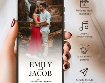Digital Wedding Invitation Video Template: Customizable E-Invite (PDF)