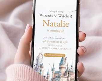 Wizard Birthday Invitation Template: Magic School Party (Digital Download)