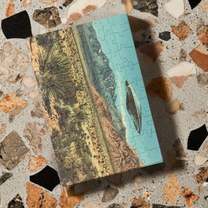 Southwestern Art, Cool Hip Gift, Housewarming Gift, 1950s, UFO Puzzle, Puzzle for Adults, Trendy Aesthetic, Trendy Gifts, Retro Western, Custom Jigsaw Puzzle, Gift for Boyfriend, Quirky Home Decor, 1000 Piece Puzzle, Gift for Husband, Vintage Western