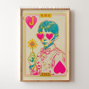 Jack of Hearts Maximalist Poster, Dopamine Wall Decor, Funky Art Prints Quirky Wall Art, Maximalist Home Hot Pink Decor, Wonder Aura Prints