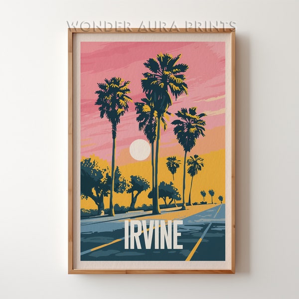 Irvine Travel Print, Irvine Travel Poster, Printable City Poster, Digital Download, Wall Art Prints Trendy Wonder Aura Prints