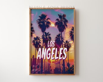 Los Angeles Travel Print, Los Angeles Travel Poster, Printable City Poster, Digital Download, Wall Art Prints Trendy Wonder Aura Prints