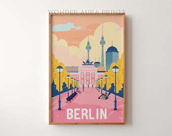 Berlin Travel Print, Berlin Travel Poster, Printable City Poster, Digital Download, Wall Art Prints Trendy Wonder Aura Prints