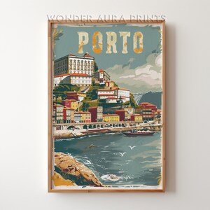 Porto Reise-Druck, Porto Vintage Reise Poster, druckbare Stadt Poster, digitaler Download, Wand-Kunstdrucke trendige Wonder Aura Drucke