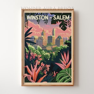 Winston - Salem Travel Print, Winston - Salem Travel Poster Printable City Poster Digital Download Wall Art Prints Trendy Wonder Aura Prints