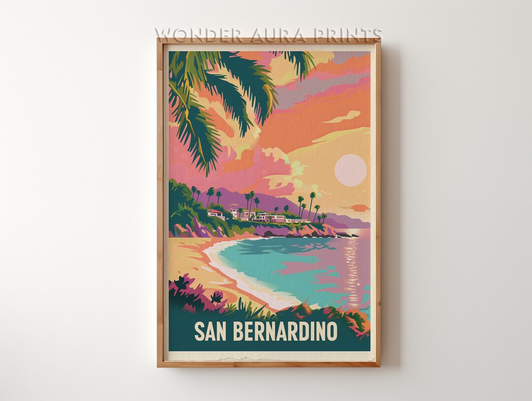 San Bernardino Travel Print, San Bernardino Travel Poster, Printable City Poster, Digital ...