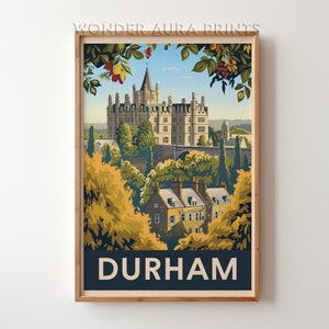 Durham Reise-Druck, Durham Reise-Plakat, druckbare Stadt Plakat, digitaler Download, Wand-Kunstdrucke trendige Wonder Aura Drucke