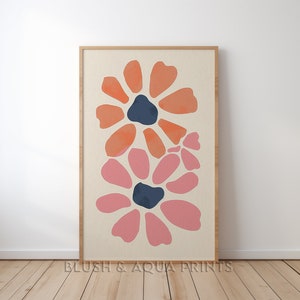 Digital Print Mid Century Modern Botanical Print Floral Wall Art ...