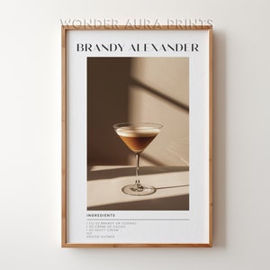 Brandy Alexander Cocktail Print, klassische Alkohol Cocktail, Retro Cocktail Bar Warenkorb Dekor Print Printable Digital Download Wunder Aura Drucke