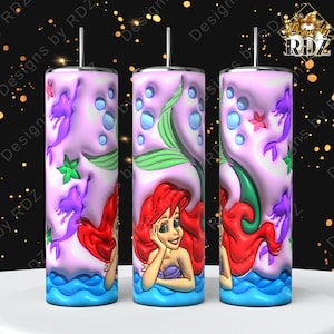 Little Mermaid tumbler -20oz skinny stainless steel tumbler-3D