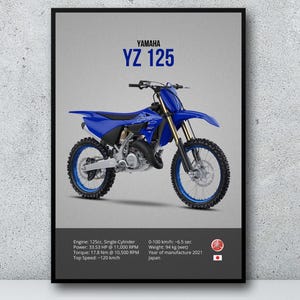 Yamaha YZ 125 Motorbike Print: Motorsports Line Art (Digital Download)