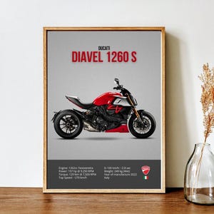 Ducati Diavel Motorcycle Poster: Biker Wall Art (Digital Download A1 Size 594x841mm)