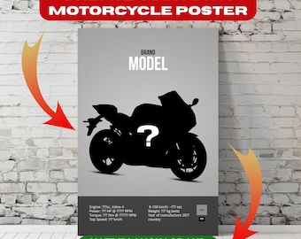 Custom Motorcycle Poster: Detailed Motorbike Wall Art (Digital Download)