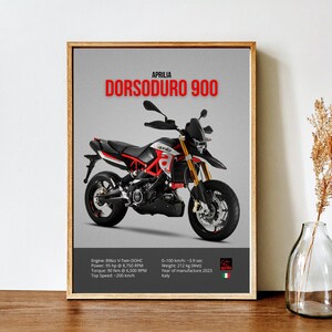 Poster Aprilia Dorsoduro 900 2023 Motorcycle Poster Digital Print Download Wall Art Decor Print Kids Boys Room Home Office Birthday Gift Him