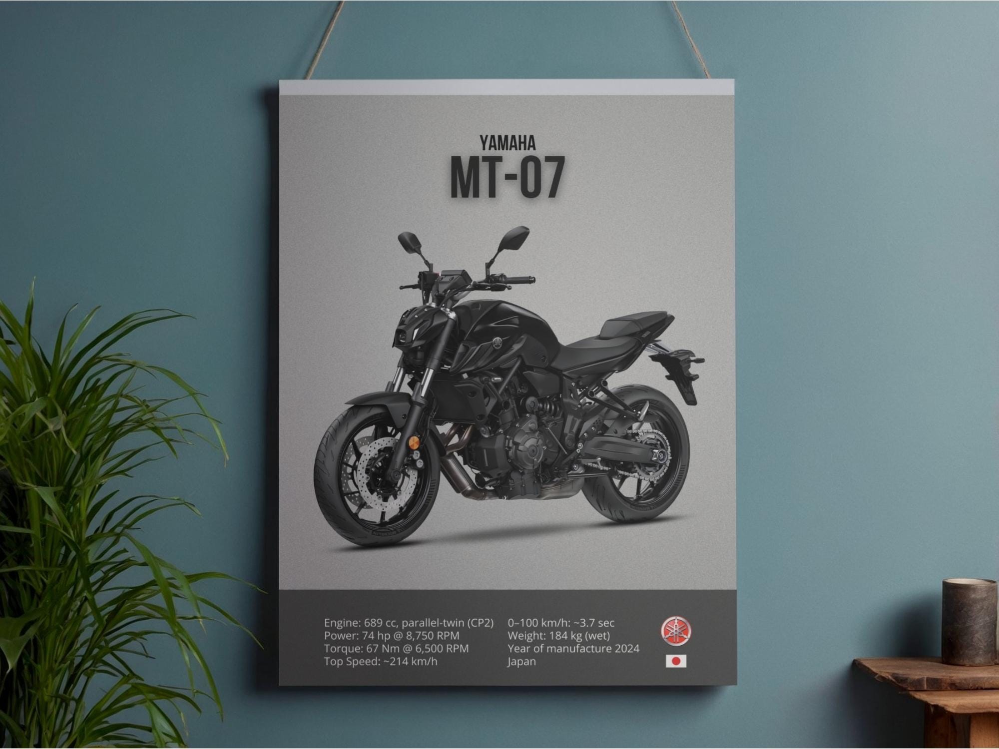 3D Printed Stage 2 Air Box Cover For Yamaha MT-07 (2014-2023) – Gloss PETG, Bolt-On, UK Made