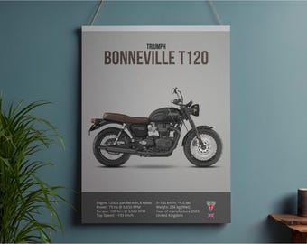 Triumph Bonneville T120-motorposter | Motorrad-muurkunst (digitale download A1)