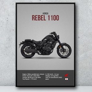 Honda Rebel 1100 2022 - Digital Motorbike Prints Motor Line Art For A Motorcyclist Motorcycle Digital Motorsports Motorcycle Decor Wall Art