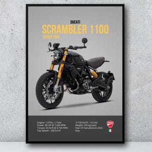 Ducati Scrambler 1100 Sport Pro 2022, Ducati Poster, Scramble 1100, Ducati, Motorcycle Poster, Digital, Printable, Men Wall Art, Wall Decor