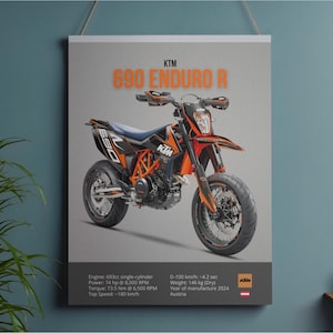 KTM 690 Enduro R Poster, Motorcycle Art Print