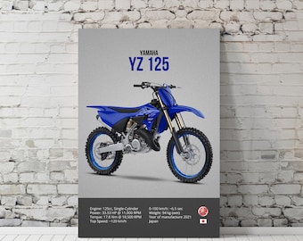 Yamaha YZ 125 Motorcycle Poster | Motorrad Wall Art (Digital Download)