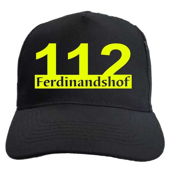 Feuerwehr Basecap "112" personalisiert mit Ortsname Cap - Cappy