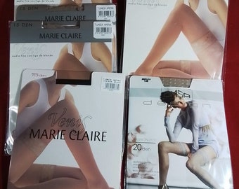 Lote de 6 Medias liga, 5 Marie Claire + 1 Omsa Talla M/L Vintage stocking