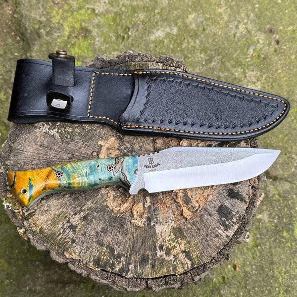 Customized Handmade Camping Knife, N690 Stainless Steel Sharp Blade, Outdoor Knife, Bushcraft Knife, Gift for Camping, Hunting Knife
