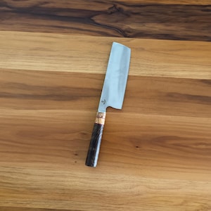 Handmade Nakiri Knife, 4116 Steel Chef Knife, 57 HRC Japanese Style Kitchen Knife, Sharp & Balanced Kitchen Knife, Cooking Lover Gift