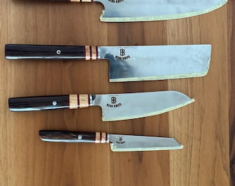 Handcrafted 4116 Steel Japanese Knife Set: Gyuto, Nakiri, Santoku, Petty, Chef Knife, Kitchken Knife