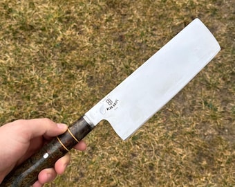Handmade 4116 Steel Nakiri Knife, Japanese Vegetable Chef Knife