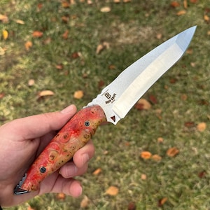 N690 Steel Hunting Knife, Stiletto Knife, Bushcraft Knife, Full Tang Survival Knife, Outdoor Camping Knife, Wilderness Survival Knife
