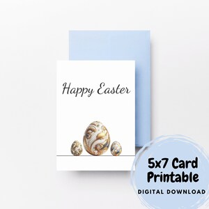 Tarjeta de Pascua feliz imprimible, descarga instantánea de plantilla de tarjeta de aniversario/PDF