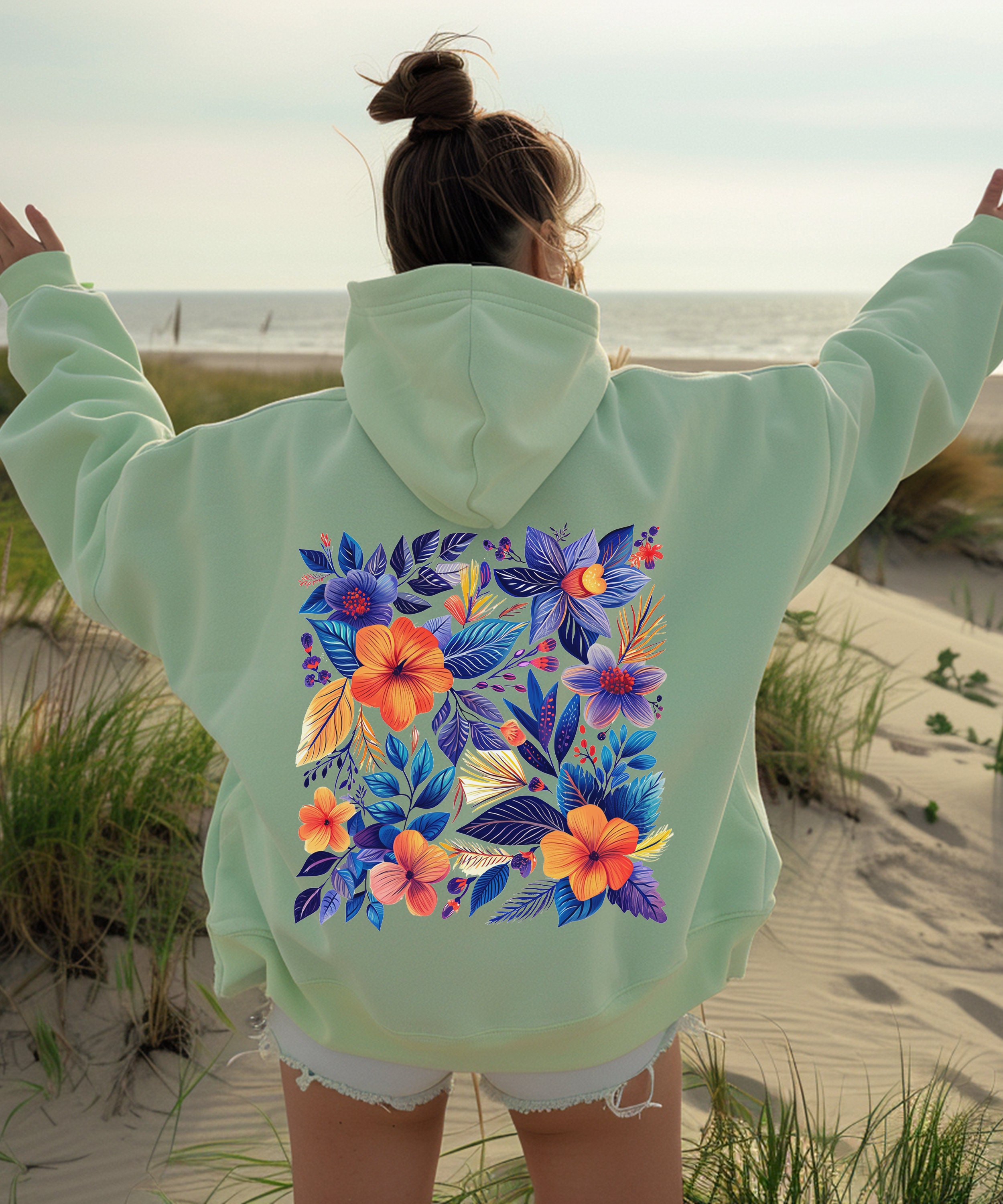 Floral cheap statue hoodie