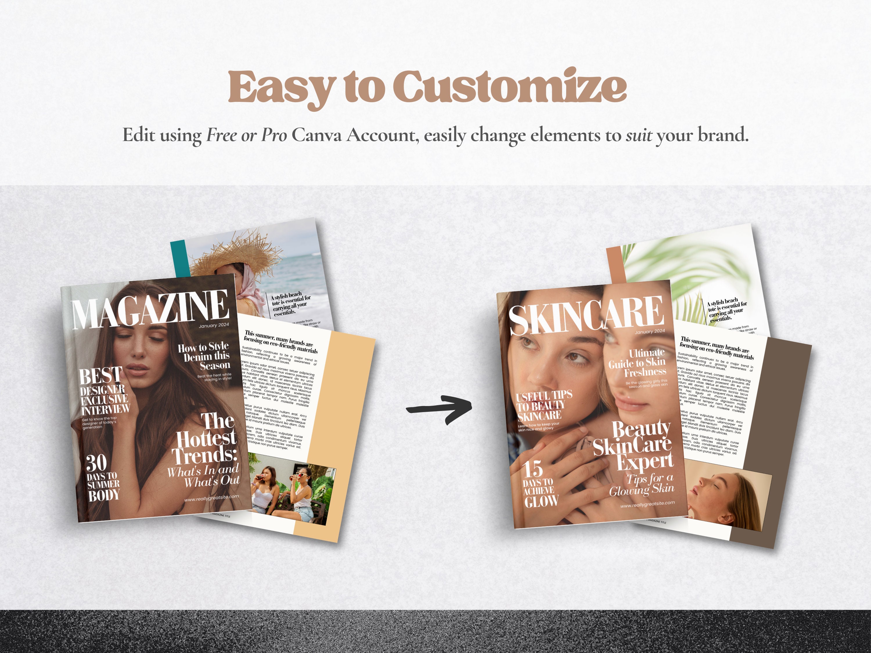 Magazine Template Canva Small Business Ebook Magazine Catalog
