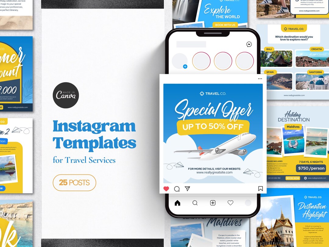 Summer Travel Instagram Post Template | Canva Instagram Marketing ...
