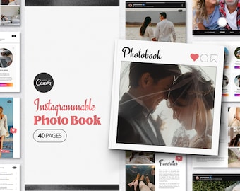 Anniversary Photobook Template Canva | Personalized Memory Book Photo Journal | Editable Canva Layout | Custom Anniversary Gift for Couples