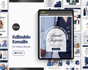 Marketing Emails Template Canva | Ecommerce Template | Flodesk Mailchimp Klaviyo | Email Flows Campaign | Business Email Marketing Templates