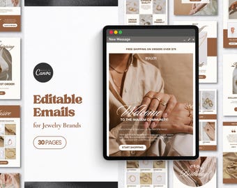 Email Template For Jewelry Business | Boho Jewelry Branding | Jewelry Template Canva | Mailchimp, Klaviyo, Flodesk | Campaign & Automations