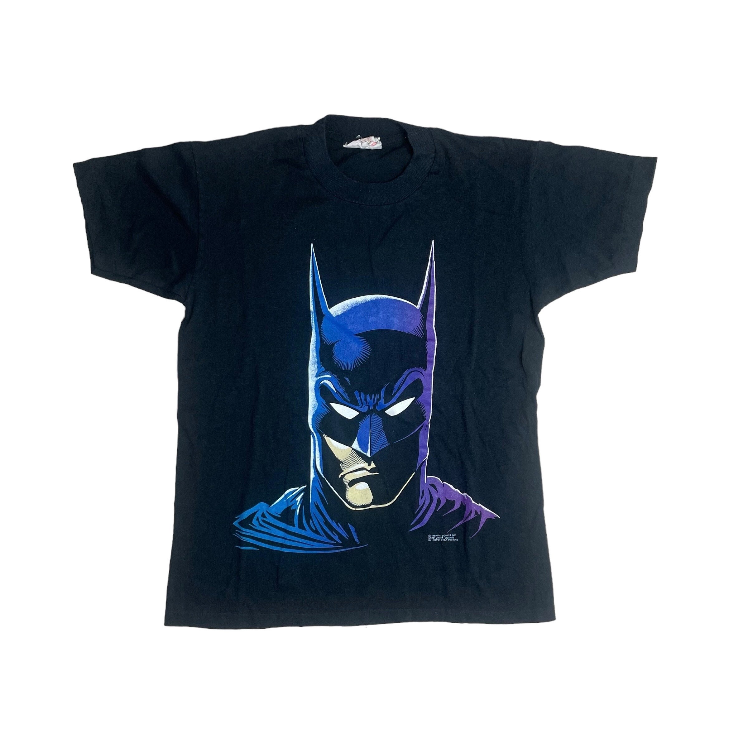 Youth M Vintage Kids T-shirt 1989 Batman | Faded Black DC Comics 