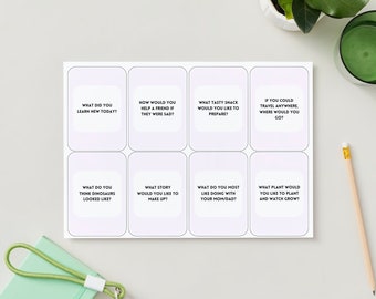 Tarjetas para iniciar conversaciones infantiles / Juego de comunicación familiar (Descarga digital)