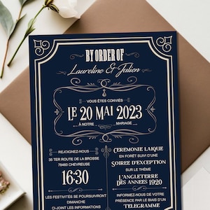 Wedding Invitation Announcement - Vintage 20s Peaky Blinders