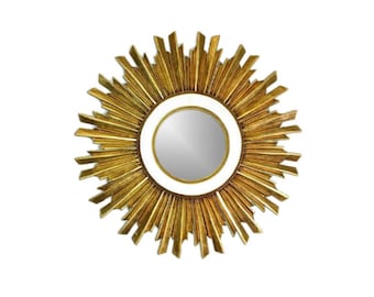 Espejo decorativo-peruvian mirror "SUNBURST GOLD” - Diámetro 28"x28"- Espejo de Pared - Decoración para el hogar - artesania peruana