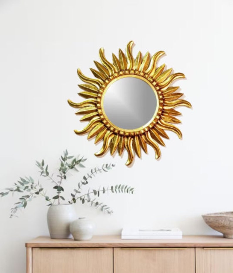 Decorative mirror-peruvian mirror SUNBURST LIMA Diameter 26 x26 Wall Mirror Home decoration peruvian handicrafts image 3