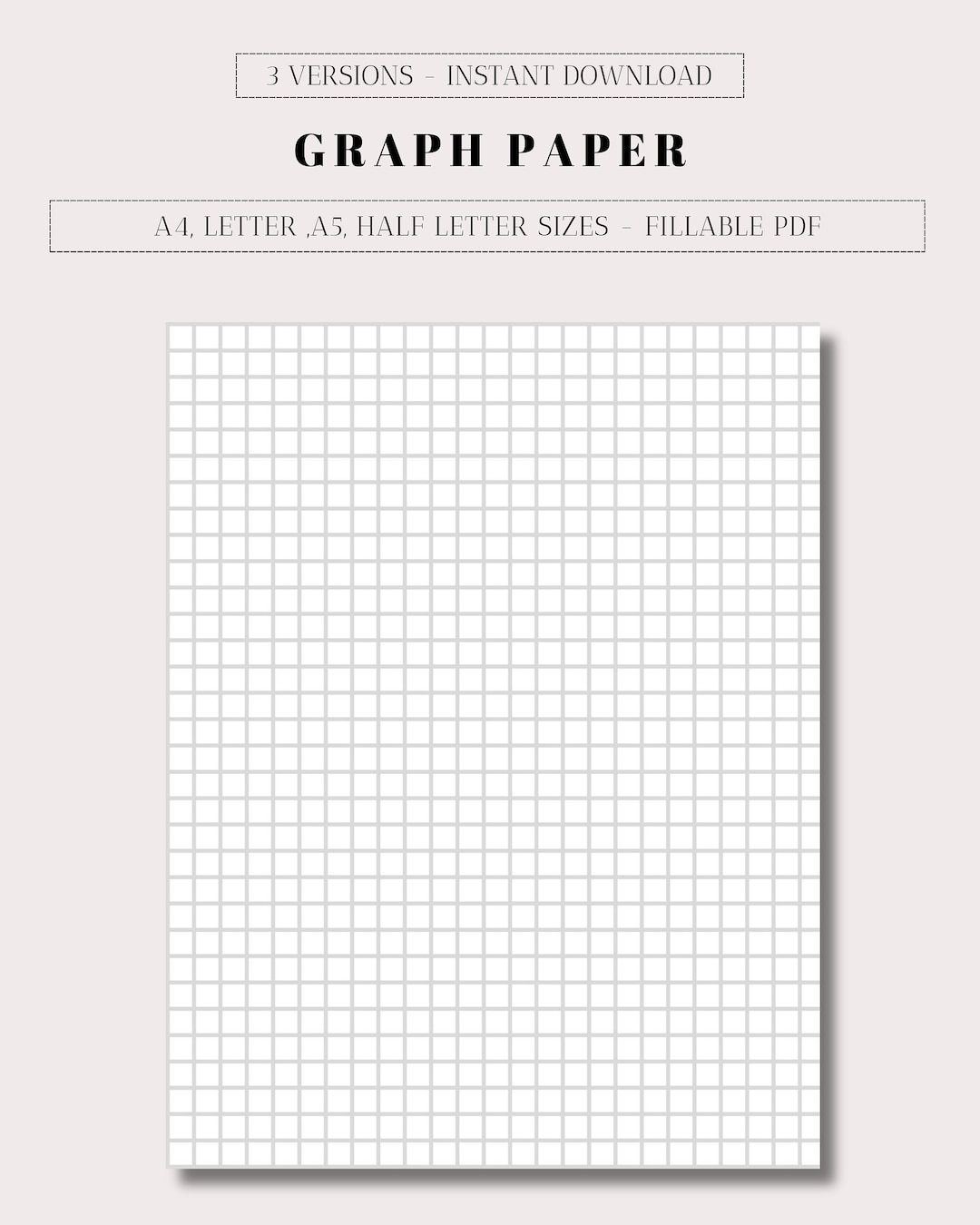 Printable Graph Paper Bundle, Colourful Planner Templates, A4/a5/letter ...