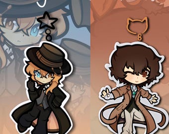 Dazai & Chuuya Keychain Set Bungo Stray Dogs Acrylic 3”