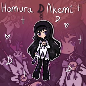 Homura Akemi Keychain Acrylic 3&quot; Puella Magi Madoka Magica | Anime Cute Gift 76.2cm [PREORDER]